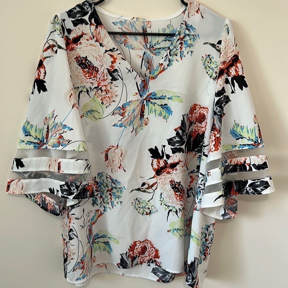 Beautiful White Floral Blouse